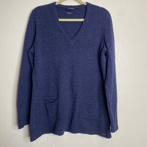 Saints James Womens V Neck Wool Blend Sweater Tunic Top‎ M